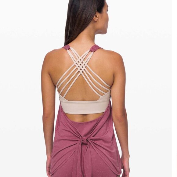 Lululemon Women's Size 6 Pink Tied in Energy 2-in-1 Tank Top - Picture 1 of 6